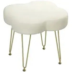 HOCKER Sitzhocker in Kleeblattform mit Stahlbeinen Fu&szlig;hocker mit Samtoptik...