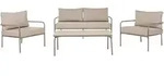 LOUNGE-SET mit Tisch 4-Sitzer Metall Hellbeige Nesso
