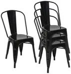 STUHL METALL Schwarz 4er-Set