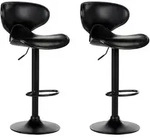 BARHOCKER 2er-Set Kunstleder schwarz h&ouml;henverstellbar Conway