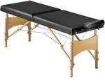 MASSAGELIEGE Kunstleder Holz Schwarz