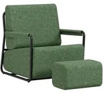 SESSEL mit Hocker und Metallgestell FST99-SY