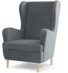 SESSEL VOGERA, Ohrensessel Polstersessel, Grau