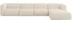 ECKSOFA Ottomane Rechts MIRA-L3 409x179x70 Beige Velours