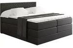 BOXSPRINGBETT mit Matratze H3|H4 und Lattenrost - VEXA KING-120x200 - Schwarz