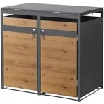 M&Uuml;LLTONNENBOX 2er Anthrazit-Holzoptik