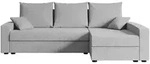 ECKSOFA mit Schlaffunktion und Bettkasten ALESIA-L 231x140x90 cm Grau Boucl&eacute;