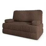 BETTSOFA KESTE aus Schaumstoff Bucle-Stoff Braun Schlaffunktion