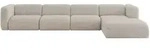 ECKSOFA Ottomane Rechts MIRA-L3 409x179x70 Beige Velours