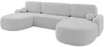 WOHNLANDSCHAFT mit Schlaffunktion und Bettkasten LIRA-U - 335x172x89 Hellgrau
