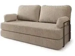 BETTSOFA NIKSI aus Schaumstoff Bucle-Stoff Beige Schlaffunktion