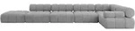 ECKSOFA modulares Sofa Felto-L3 - 475x190x70 cm Hellgrau Velours