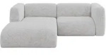 ECKSOFA Ottomane Links MIRA-L1 227x179x89 Grau Velours
