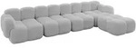 ECKSOFA modulares Sofa Rechts Miko-L3 390x205x75 Hellgrau Boucl&eacute;