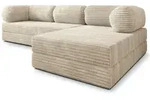 ECKSOFA ETERA modulares Boneless Sofa mit Schlaffunktion Creme Kordstoff