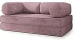 BETTSOFA ALVIO aus Schaumstoff Kordstoff Lila Schlaffunktion