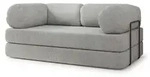 BETTSOFA EIREN aus Schaumstoff Bucle-Stoff Hellgrau Schlaffunktion