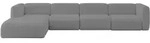 ECKSOFA Ottomane Links MIRA-L3 409x179x70 Grau Boucl&eacute;