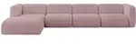 ECKSOFA Ottomane Links MIRA-L3 409x179x70 Rosa Cord