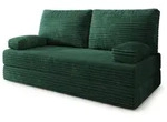 BETTSOFA SILAR aus Schaumstoff Kordstoff Gr&uuml;n Schlaffunktion