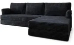 ECKSOFA ANKO modulares Boneless Sofa mit Schlaffunktion Schwarz Kordstoff