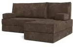 ECKSOFA NOTIA modulares Boneless Sofa mit Schlaffunktion Braun Kordstoff