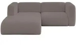 ECKSOFA Ottomane Links MIRA-L1 227x179x89 Braun Boucl&eacute;