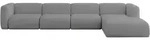 ECKSOFA Ottomane Rechts MIRA-L3 409x179x70 Grau Velours