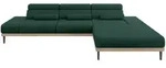 ELEKTRISCHES ECKSOFA Rechts MONA 316x205x85 Gr&uuml;n Velours
