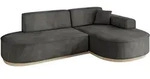 ECKSOFA Ottomane Rechts MARI-L1-v1 - 243x171x83 cm Dunkelgrau Velours