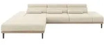 ELEKTRISCHES ECKSOFA Links MONA 316x205x85 Creme Velours