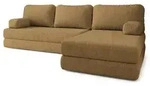 ECKSOFA LEA modulares Boneless Sofa mit Schlaffunktion Orange Boucle-Stoff