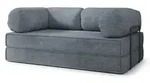 BETTSOFA ALVIO aus Schaumstoff Kordstoff Grau Schlaffunktion