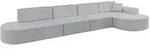ECKSOFA Ottomane Rechts TARO-L3 - 413x171x79,5 cm Grau