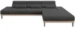 ELEKTRISCHES ECKSOFA Rechts MONA 316x205x85 Dunkelgrau Velours