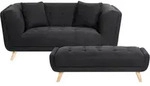 2-SITZER-SOFA Stoff Schwarz Habo