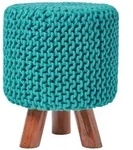 STRICK-HOCKER petrol-gr&uuml;n, Dreibein 32/32/42 cm
