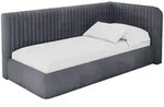 EINZELLBETT Jugendbett mit Bettkasten, Links - AURY 100x200 Dunkelgrau