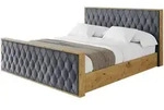 POLSTERBETT mit Bettkasten, Fu&szlig;teil und Lattenrost, Boxbett mit Matratze H3/H4...