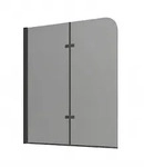 BADEWANNE Austin 2 Teile cm Schwarz mit Rauchglass - 100 x 140 cm