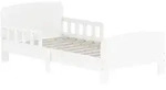 KINDERBETT, Kleinkindbett mit Rausfallschutz, Lattenrost, 143,5 x 74,2 cm Wei&szlig;
