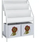 KINDER-B&Uuml;CHERREGAL Metall Spanplatte Wei&szlig;