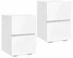 NACHTTISCH 2er Set MDF Wei&szlig;