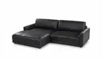 ECKSOFA MARLIN Schwarz Lederfaserstoff