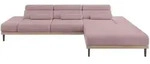 ELEKTRISCHES ECKSOFA Rechts MONA 316x205x85 Rosa Cord