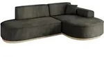 ECKSOFA Ottomane Rechts MARI-L1-v1 - 243x171x83 cm Schwarz Velours