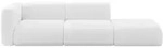 SOFA Ottomane Links MIRA-S3 296x89x70 Wei&szlig; Boucl&eacute;