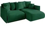 ECKSOFA Ottomane rechts ONESK-L 216x177x72 Gr&uuml;n Velours