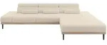 ELEKTRISCHES ECKSOFA Rechts MONA 316x205x85 Dunkelbeige Boucl&eacute;