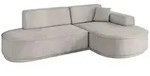 ECKSOFA Ottomane Rechts MARI-L1-v3 - 243x171x83 cm Hellbraun Velours